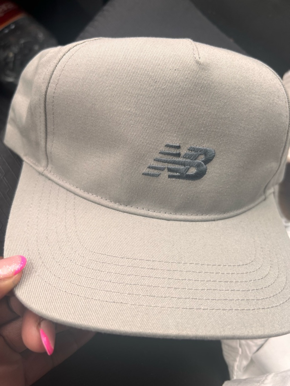 New Balance Gray Baseball Cap with White Logo Tag